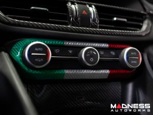 Alfa Romeo Stelvio Air Conditioning Dash Bezel - Carbon Fiber - Pre '20 - Italian Theme - Feroce Carbon